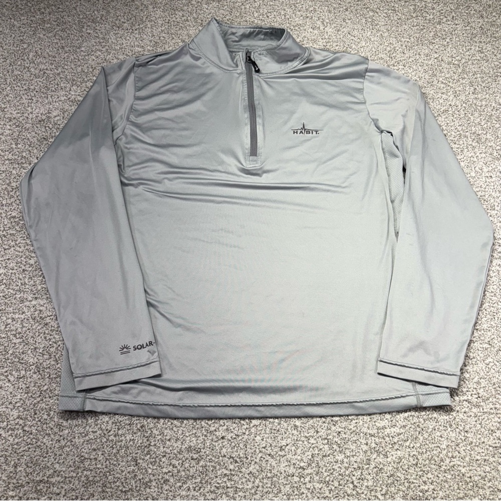 Men's Habit Long Sleeve Black Fork Mountain 1/4 Zip Performance Layer Size Large